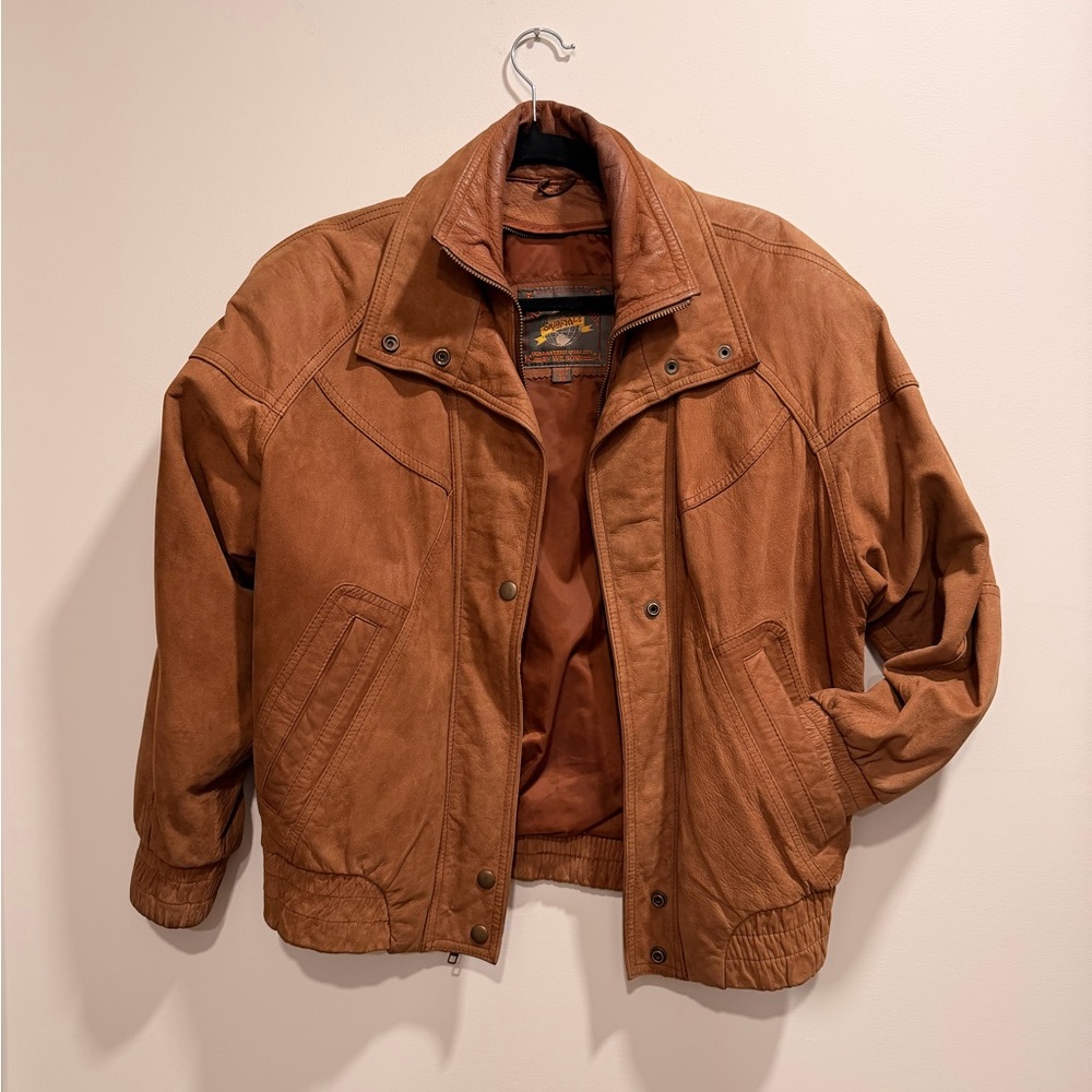Vintage Leather Bomber Jacket